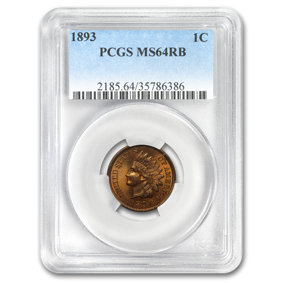 1893 Indian Head Cent MS-64 PCGS (Red/Brown) 1893 Indian Head Cent MS-64 PCGS (Red/Brown)